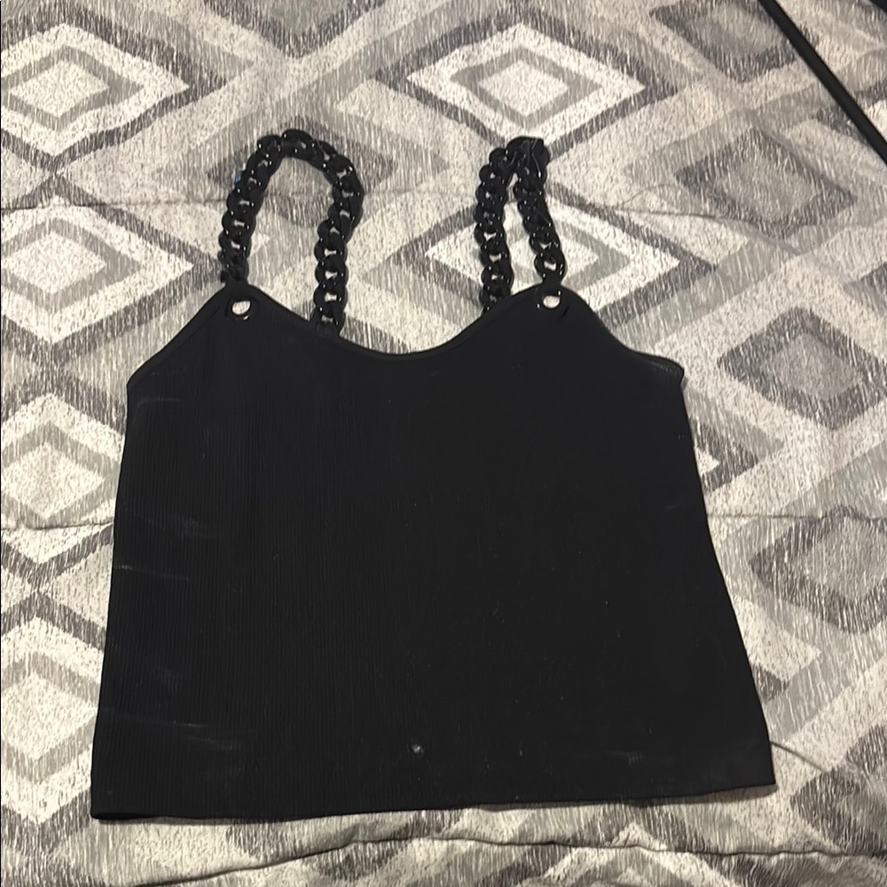 NWOT fct with love Black Women's Ribbed Stretch Top Tank